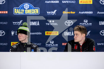 2023-02-09 - LINNAMAE Georg (EST), HYUNDAI i20 N, RC2, Rally2, SOLBERG Oliver (SWE), SKODA FABIA RS, RC2, Rally2, portrait during the Rally Sweden 2023, 2nd round of the 2023 WRC World Rally Car Championship, from February 9 to 12, 2023 at Umea, Vasterbotten County, Sweden - AUTO - WRC - RALLY SWEDEN 2023 - RALLY - MOTORS