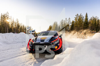 2023-02-10 - 04 Esapekka LAPPI (FIN), Janne FERM (FIN), HYUNDAI SHELL MOBIS WORLD RALLY TEAM, HYUNDAI i20 N Rally1 Hybrid, WRC, action during the Rally Sweden 2023, 2nd round of the 2023 WRC World Rally Car Championship, from February 9 to 12, 2023 at Umea, Vasterbotten County, Sweden - AUTO - WRC - RALLY SWEDEN 2023 - RALLY - MOTORS
