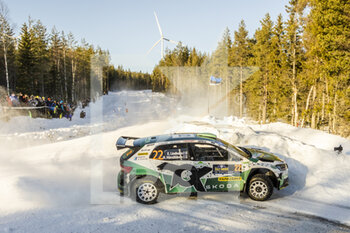 2023-02-10 - 22 Emil LINDHOLM (FIN), Reeta HAMALAINEN (FIN), TOKSPORT WRT, SKODA FABIA RS, RC2, Rally2, action during the Rally Sweden 2023, 2nd round of the 2023 WRC World Rally Car Championship, from February 9 to 12, 2023 at Umea, Vasterbotten County, Sweden - AUTO - WRC - RALLY SWEDEN 2023 - RALLY - MOTORS