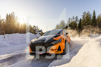 2023-02-10 - 25 Georg LINNAMAE (EST), James MORGAN (GBR), HYUNDAI i20 N, RC2, Rally2, action during the Rally Sweden 2023, 2nd round of the 2023 WRC World Rally Car Championship, from February 9 to 12, 2023 at Umea, Vasterbotten County, Sweden - AUTO - WRC - RALLY SWEDEN 2023 - RALLY - MOTORS