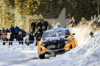 2023-02-10 - 25 Georg LINNAMAE (EST), James MORGAN (GBR), HYUNDAI i20 N, RC2, Rally2, action during the Rally Sweden 2023, 2nd round of the 2023 WRC World Rally Car Championship, from February 9 to 12, 2023 at Umea, Vasterbotten County, Sweden - AUTO - WRC - RALLY SWEDEN 2023 - RALLY - MOTORS