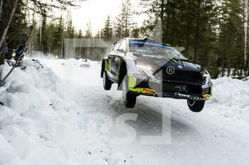 2023-02-10 - 20 Oliver SOLBERG (SWE), Elliott EDMONDSON (GBR), OLIVER SOLBERG, SKODA FABIA RS, RC2, Rally2, action during the Rally Sweden 2023, 2nd round of the 2023 WRC World Rally Car Championship, from February 9 to 12, 2023 at Umea, Vasterbotten County, Sweden - AUTO - WRC - RALLY SWEDEN 2023 - RALLY - MOTORS