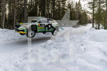 2023-02-10 - 22 Emil LINDHOLM (FIN), Reeta HAMALAINEN (FIN), TOKSPORT WRT, SKODA FABIA RS, RC2, Rally2, action during the Rally Sweden 2023, 2nd round of the 2023 WRC World Rally Car Championship, from February 9 to 12, 2023 at Umea, Vasterbotten County, Sweden - AUTO - WRC - RALLY SWEDEN 2023 - RALLY - MOTORS