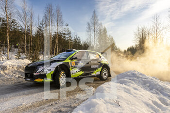 2023-02-11 - 20 Oliver SOLBERG (SWE), Elliott EDMONDSON (GBR), OLIVER SOLBERG, SKODA FABIA RS, RC2, Rally2, action during the Rally Sweden 2023, 2nd round of the 2023 WRC World Rally Car Championship, from February 9 to 12, 2023 at Umea, Vasterbotten County, Sweden - AUTO - WRC - RALLY SWEDEN 2023 - RALLY - MOTORS
