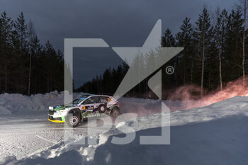 2023-02-12 - 28 Sami PAJARI (FIN), Enni MÄLKÖNEN (FIN), TOKSPORT WRT, SKODA Fabia RS, RC2, Rally2, action during the Rally Sweden 2023, 2nd round of the 2023 WRC World Rally Car Championship, from February 9 to 12, 2023 at Umea, Vasterbotten County, Sweden - AUTO - WRC - RALLY SWEDEN 2023 - RALLY - MOTORS