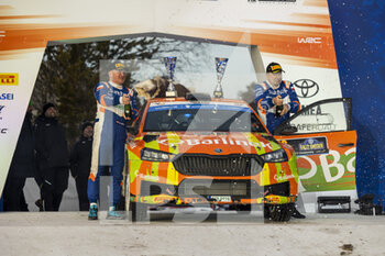 2023-02-12 - podium, portrait during the Rally Sweden 2023, 2nd round of the 2023 WRC World Rally Car Championship, from February 9 to 12, 2023 at Umea, Vasterbotten County, Sweden - AUTO - WRC - RALLY SWEDEN 2023 - RALLY - MOTORS