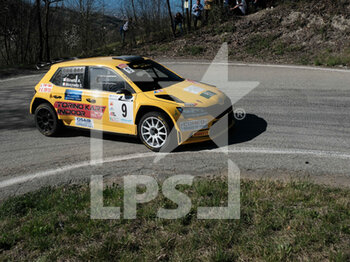 2023-03-25 - Monchietto Stefano ITA Binello Alessia ITA RC2N R5 Skoda Fabia Evo-Alma Racing during the shakedown of Rally Team 971-2023 in Pavarolo - TO, on March 25, 2023 - 49° RALLY TEAM 971 (DAY1) - RALLY - MOTORS