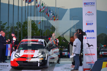 2023-04-20 - Zagreb,Ceremonial,Start,Takamoto KATSUTA ,Aaron JOHNSTON , TOYOTA GAZOO RACING ,TOYOTA GR Yaris Rally1 HYBRID - FIA WORLD RALLY CHAMPIONSHIP WRC CROATIA RALLY 2023 - RALLY - MOTORS