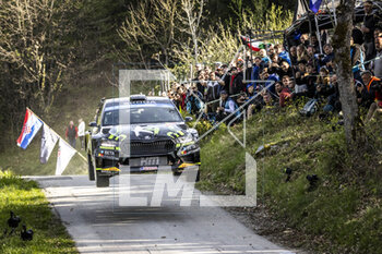 2023-04-22 - 35 Johannes KEFERBÖCK (AUT), Ilka MINOR (AUT), JOHANNES KEFERBÖCK, SKODA Fabia Evo, RC2, Rally2, action during the Croatia Rally 2023, 4th round of the 2023 WRC World Rally Car Championship, from April 20 to 23, 2023 in Zagreb, Croatia - AUTO - WRC - CROATIA RALLY 2023 - RALLY - MOTORS