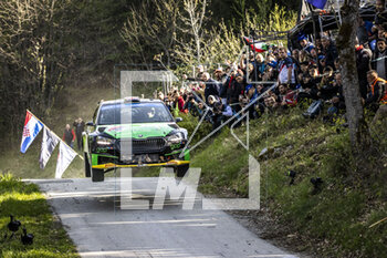2023-04-22 - 23 Gus GREENSMITH (GBR), Jonas ANDERSSON (SWE), SKODA FABIA RS, RC2, Rally2, action during the Croatia Rally 2023, 4th round of the 2023 WRC World Rally Car Championship, from April 20 to 23, 2023 in Zagreb, Croatia - AUTO - WRC - CROATIA RALLY 2023 - RALLY - MOTORS
