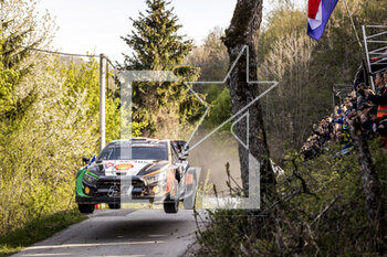 2023-04-22 - 11 Thierry NEUVILLE (BEL), Martijn WYDAEGHE (BEL), HYUNDAI SHELL MOBIS WORLD RALLY TEAM, HYUNDAI I20 N Rally1 Hybrid, WRC, action during the Croatia Rally 2023, 4th round of the 2023 WRC World Rally Car Championship, from April 20 to 23, 2023 in Zagreb, Croatia - AUTO - WRC - CROATIA RALLY 2023 - RALLY - MOTORS