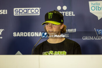 2023-06-01 - SOLBERG Oliver (SWE), SKODA FABIA RS, RC2, Rally2, portrait conference de presse, press conference during the Rally Italia Sardegna 2023, 6th round of the 2023 WRC World Rally Car Championship, from June 1 to 4, 2023 in Olbia, Italy - AUTO - WRC - RALLY ITALIA SARDEGNA 2023 - RALLY - MOTORS