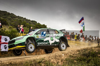 2023-06-01 - 23 Andreas MIKKELSEN (NOR), Torstein ERIKSEN (NOR), SKODA FABIA RS, RC2, Rally2, action during the Rally Italia Sardegna 2023, 6th round of the 2023 WRC World Rally Car Championship, from June 1 to 4, 2023 in Olbia, Italy - AUTO - WRC - RALLY ITALIA SARDEGNA 2023 - RALLY - MOTORS