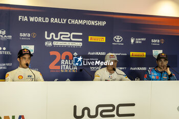 2023-06-01 - OGIER Sébastien (FRA), TOYOTA GR Yaris Rally1 Hybrid, portrait, NEUVILLE Thierry (FRA), HYUNDAI I20 N Rally1 Hybrid, portrait, LOUBET Pierre-Louis (FRA), FORD Puma Rally1 Hybrid, portrait conference de presse, press conference during the Rally Italia Sardegna 2023, 6th round of the 2023 WRC World Rally Car Championship, from June 1 to 4, 2023 in Olbia, Italy - AUTO - WRC - RALLY ITALIA SARDEGNA 2023 - RALLY - MOTORS