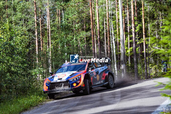 2023-08-06 - The Drive Thierry Neuville (Bel) The Co-Pilot Martijn Wydaeghe (Bel) Of Team Hyundai Shell Mobis World Rally Team,Hyundai I20 N Rally1 HybridDuring Wrc Rally Finland ,Face last day of Race ,2023,06 Aug 2023 Jyvaskyla,Finland - FIA WORLD RALLY CHAMPIONSHIP WRC SECTO AUTOMOTIVE RALLY FINLAND 2023 - RALLY - MOTORS