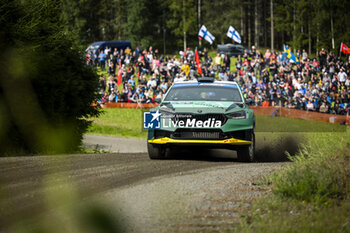 2023-08-03 - 24 Andreas MIKKELSEN (NOR), Torstein ERIKSEN (NOR), SKODA FABIA RS, RC2, Rally2, action during the Rally Finland 2023, 9th round of the 2023 WRC World Rally Car Championship, from August 3 to 6, 2023 in Jyväskylä, Finland - AUTO - WRC - RALLY FINLAND 2023 - RALLY - MOTORS