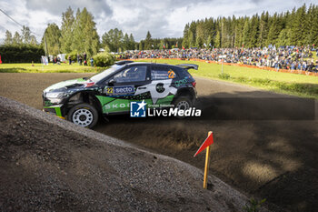 2023-08-03 - 22 Gus GREENSMITH (GBR), Jonas ANDERSSON (SWE), SKODA FABIA RS, RC2, Rally2, action during the Rally Finland 2023, 9th round of the 2023 WRC World Rally Car Championship, from August 3 to 6, 2023 in Jyväskylä, Finland - AUTO - WRC - RALLY FINLAND 2023 - RALLY - MOTORS