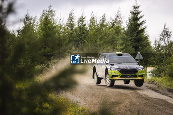 2023-08-04 - 21 Oliver SOLBERG (SWE), Elliott EDMONDSON (GBR), SKODA FABIA RS, RC2, Rally2, action during the Rally Finland 2023, 9th round of the 2023 WRC World Rally Car Championship, from August 3 to 6, 2023 in Jyväskylä, Finland - AUTO - WRC - RALLY FINLAND 2023 - RALLY - MOTORS
