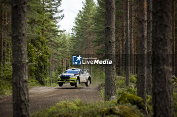 2023-08-05 - 21 Oliver SOLBERG (SWE), Elliott EDMONDSON (GBR), SKODA FABIA RS, RC2, Rally2, action during the Rally Finland 2023, 9th round of the 2023 WRC World Rally Car Championship, from August 3 to 6, 2023 in Jyväskylä, Finland - AUTO - WRC - RALLY FINLAND 2023 - RALLY - MOTORS