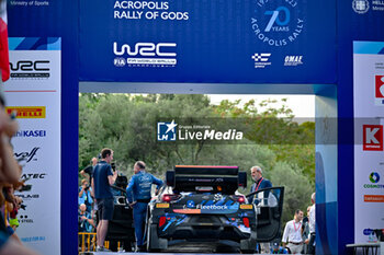 2023-09-07 - The Driver Jourdan Serderidis and Frederic Miclotte, M-Sport Ford Wrt, Ford Puma Rally1 Hybrid,During Fia World Rally Championship EKO Acropolis Rally Greece In Ceremonial Start, Athens,Greece 07,Set,2023 - FIA WORLD RALLY CHAMPIONSHIP WRC EKO ACROPOLIS RALLY GREECE 2023 - RALLY - MOTORS