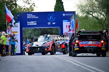 2023-09-07 - The Driver Thierry Neuville (Bel)and Martijn Wydaeghe (Bel) Of Team Hyundai Shell Mobis World Rally Team,Hyundai I20 N Rally1 Hybrid,During Fia World Rally Championship EKO Acropolis Rally Greece In Ceremonial Start, Athens,Greece 07,Set,2023 - FIA WORLD RALLY CHAMPIONSHIP WRC EKO ACROPOLIS RALLY GREECE 2023 - RALLY - MOTORS