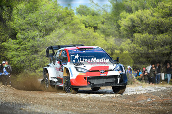 2023-09-08 - Takamoto Katsuta of Japan and Aaron Johnston of Ireland are competing with their Toyota Gr Yaris Rally1 Hybrid #18 during Day One of the FIA World Rally Championship EKO Acropolis Rally on September 08, 2023 in Loutraki, Greece. - FIA WORLD RALLY CHAMPIONSHIP EKO ACROPOLIS RALLY - DAY ONE - RALLY - MOTORS