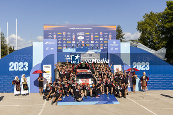 2023-09-10 - ROV, HALTTUNEN Jonne (FIN), TOYOTA Yaris Rally1 Hybrid, portrait, podium, portrait during the Acropolis Rally Greece 2023, 10th round of the 2023 WRC World Rally Car Championship, from September 7 to 10, 2023 in Lamia, Greece - AUTO - WRC - ACROPOLIS RALLY GREECE 2023 - RALLY - MOTORS