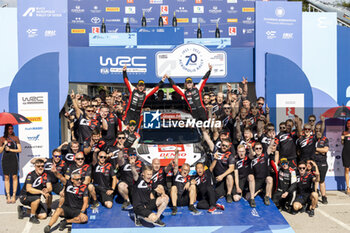 2023-09-10 - ROVANPERA Kalle (FIN), TOYOTA Yaris Rally1 Hybrid, portrait, HALTTUNEN Jonne (FIN), TOYOTA Yaris Rally1 Hybrid, portrait, podium, portrait during the Acropolis Rally Greece 2023, 10th round of the 2023 WRC World Rally Car Championship, from September 7 to 10, 2023 in Lamia, Greece - AUTO - WRC - ACROPOLIS RALLY GREECE 2023 - RALLY - MOTORS
