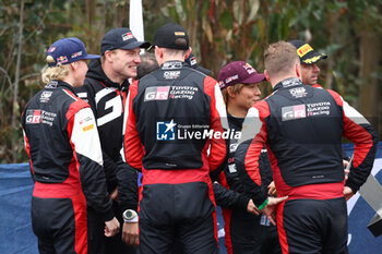 2023-10-01 - LATVALA Jari-Matti , Toyota Gazoo Racing WRC Team Principal portrait with ROVANPERA Kalle (FIN), TOYOTA Yaris Rally1 Hybrid, EVANS Elfyn (GBR) and KATSUTA Takamoto (JPN), celebrating the manufacturer world title for Toyota during the Chile Rally 2023, 11th round of the 2023 WRC World Rally Car Championship, from September 28 to October 1st, 2023 in Los Angeles, Chile - AUTO - WRC - CHILE RALLY 2023 - RALLY - MOTORS
