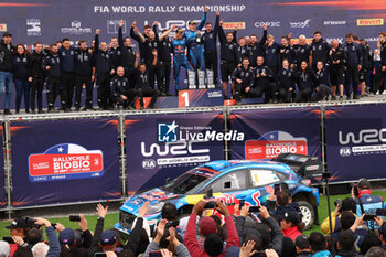 2023-10-01 - 08 Ott TANAK (EST), Martin JARVEOJA (EST), M-SPORT FORD WORLD RALLY TEAM, FORD Puma Rally1 Hybrid, WRC, podium, portrait, winners during the Chile Rally 2023, 11th round of the 2023 WRC World Rally Car Championship, from September 28 to October 1st, 2023 in Los Angeles, Chile - AUTO - WRC - CHILE RALLY 2023 - RALLY - MOTORS
