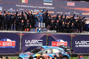 2023-10-01 - 08 Ott TANAK (EST), Martin JARVEOJA (EST), M-SPORT FORD WORLD RALLY TEAM, FORD Puma Rally1 Hybrid, WRC, podium, portrait, winners during the Chile Rally 2023, 11th round of the 2023 WRC World Rally Car Championship, from September 28 to October 1st, 2023 in Los Angeles, Chile - AUTO - WRC - CHILE RALLY 2023 - RALLY - MOTORS