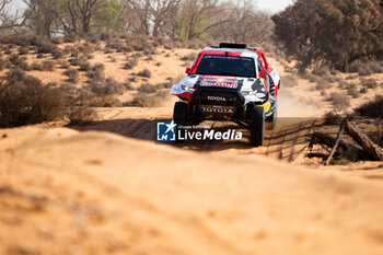 2023-10-11 - 200 AL-ATTIYAH Nasser (qat), BAUMEL Mathieu (fra), Toyota Gazoo Racing, Toyota GR DKR Hilux, FIA W2RC, action during the Private test of the Rallye du Maroc 2023, from October 10 to 11, 2023 near Agadir, in Morocco - AUTO - RALLYE DU MAROC 2023 - RALLY - MOTORS