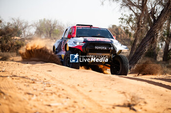 2023-10-11 - 200 AL-ATTIYAH Nasser (qat), BAUMEL Mathieu (fra), Toyota Gazoo Racing, Toyota GR DKR Hilux, FIA W2RC, action during the Private test of the Rallye du Maroc 2023, from October 10 to 11, 2023 near Agadir, in Morocco - AUTO - RALLYE DU MAROC 2023 - RALLY - MOTORS