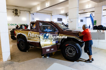 2023-10-12 - 207 CHICHERIT Guerlain (fra), WINOCQ Alex (fra), Overdrive Racing, Toyota Hilux Overdrive, FIA W2RC, ambiance during the Administrative checks and Scrutineering of the Rallye du Maroc 2023, from October 11 to 12, 2023 in Agadir, Morocco - AUTO - RALLYE DU MAROC 2023 - RALLY - MOTORS
