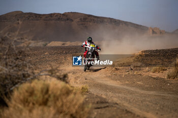 2023-10-17 - 14 BUHLER Sebastien (ger), Hero Motorsports Team Rally, Hero 450, FIM W2RC, action during the Stage 4 of the Rallye du Maroc 2023, on October 17, 2023 between Zagora and Merzouga, Morocco - AUTO - RALLYE DU MAROC 2023 - RALLY - MOTORS