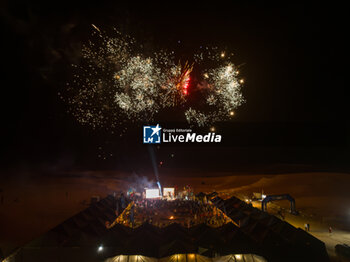 2023-10-18 - fireworks, during the Prize giving ceremony of the Rallye du Maroc 2023, on October 18, 2023 around Merzouga, Morocco - AUTO - RALLYE DU MAROC 2023 - RALLY - MOTORS