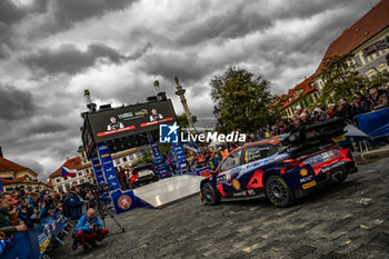 2023-10-26 - The Driver Esapekka Lappi (Fin) and Janne Ferm (Fin) Of Hyundai Shell Mobis World Rally Team, Hyundaii20 N Rally1 Hybrid ,During,Fia World Rally Championship WRC Central European Rally,They Face Ceremonial Start, Prague ,Czech Republic 26 October 2023 - FIA WORLD RALLY CHAMPIONSHIP WRC CENTRAL EUROPEAN RALLY 2023 - RALLY - MOTORS