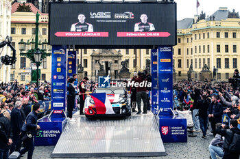 2023-10-26 - The Driver Sebastien Ogier (Fra) and Vincent Landais (Fra) Of Team Toyota Gazoo Racing Wrt,Toyota Gr Yaris Rally1 Hybrid,During,Fia World Rally Championship WRC Central European Rally,They Face Ceremonial Start, Prague ,Czech Republic 26 October 2023 - FIA WORLD RALLY CHAMPIONSHIP WRC CENTRAL EUROPEAN RALLY 2023 - RALLY - MOTORS