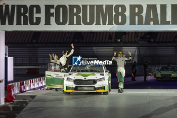 2023-11-19 - GRYAZIN Nikolay (ANA), SKODA FABIA RS, RC2, Rally2, portrait, podium, portrait during the Rally Japan 2023, 13th round of the 2023 WRC World Rally Car Championship, from November 16 to 19, 2023 in Toyota, Aichi Prefecture, Chubu Region, Japan - AUTO - WRC - RALLY JAPAN 2023 - RALLY - MOTORS