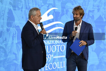 2023-06-22 - Roberto Valori president of the Italian Paralympic Swimming Federation and Massimiliano Rosolino during the Press Conference to present the International Swimming Championships - 59th Settecolli Trophy at We Sport Up hall, 22 June 2023, Rome, Italy. - PRESS CONFERENCE - 59TH SETTE COLLI TROPHY - SWIMMING - SWIMMING