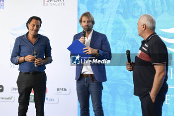 2023-06-22 - Diego Nepi, Massimiliano Rosolino and Alessandro Campagna during the Press Conference to present the International Swimming Championships - 59th Settecolli Trophy at We Sport Up hall, 22 June 2023, Rome, Italy. - PRESS CONFERENCE - 59TH SETTE COLLI TROPHY - SWIMMING - SWIMMING