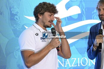 2023-06-22 - Nicolo Martinenghi during the Press Conference to present the International Swimming Championships - 59th Settecolli Trophy at We Sport Up hall, 22 June 2023, Rome, Italy. - PRESS CONFERENCE - 59TH SETTE COLLI TROPHY - SWIMMING - SWIMMING