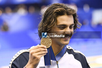 2023-07-24 - Thomas Ceccon of Italy Winner, Men's 50m Butterfly Medal Ceremony during the 20th FINA Swimming World Championships Fukuoka 2023 on July 24, 2023 at Marine Messe Fukuoka in Fukuoka, Japan - SWIMMING - WORLD CHAMPIONSHIPS 2023 - SWIMMING - SWIMMING