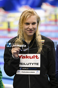 2023-07-25 - Ruta MEILUTYTE (LTU) 1st place, Women's 100m Breaststroke Medal Ceremony during the 20th FINA Swimming World Championships Fukuoka 2023 on July 25, 2023 at Marine Messe Fukuoka in Fukuoka, Japan - SWIMMING - WORLD CHAMPIONSHIPS 2023 - SWIMMING - SWIMMING