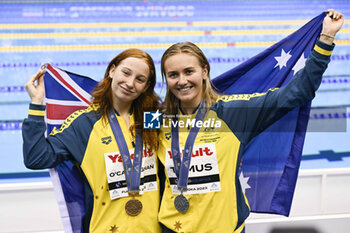 2023-07-27 - Mollie O'Callaghan of Australia Gold medal, Ariarne Titmus of Australia Silver medal, Women's 200m Freestyle Medal Ceremony during the 20th FINA Swimming World Championships Fukuoka 2023 on July 26, 2023 at Marine Messe Fukuoka in Fukuoka, Japan - SWIMMING - WORLD CHAMPIONSHIPS 2023 - SWIMMING - SWIMMING