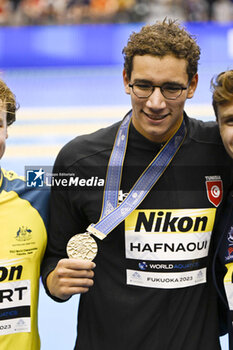 2023-07-27 - Ahmed Hafnaoui of Tunisia Gold medal, Men's 800m Freestyle Medal Ceremony during the 20th FINA Swimming World Championships Fukuoka 2023 on July 26, 2023 at Marine Messe Fukuoka in Fukuoka, Japan - SWIMMING - WORLD CHAMPIONSHIPS 2023 - SWIMMING - SWIMMING