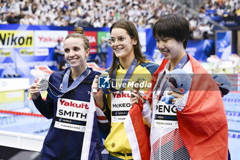 2023-07-30 - Regan Smith of United States Silver medal, Kaylee McKeown of Australia Gold medal, Xuwei Peng of China Bronze medal, Women's 200m Backstroke Medal Ceremony during the 20th FINA Swimming World Championships Fukuoka 2023 on July 29, 2023 at Marine Messe Fukuoka in Fukuoka, Japan - SWIMMING - WORLD CHAMPIONSHIPS 2023 - SWIMMING - SWIMMING