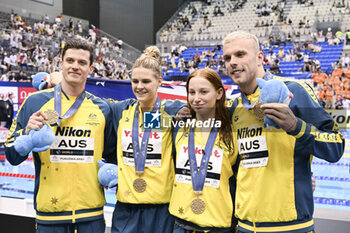 2023-07-30 - Australia Team Gold medal, Mixed 4x100m Freestyle Relay Medal Ceremony during the 20th FINA Swimming World Championships Fukuoka 2023 on July 29, 2023 at Marine Messe Fukuoka in Fukuoka, Japan - SWIMMING - WORLD CHAMPIONSHIPS 2023 - SWIMMING - SWIMMING
