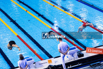 2023-12-06 - De Tullio Luca of Italy, Wiffen Daniel of Ireland and Christiansen Henrik of Norway during Men’s 1500m Freestyle Heats at the LEN Short Course European Championships 2023 on December 6, 2023 in Otopeni, Romania - SWIMMING - LEN SHORT COURSE EUROPEAN CHAMPIONSHIPS 2023 - DAY 2 - SWIMMING - SWIMMING