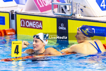 07/12/2023 - Bonnet Charlotte of France celebrating the win during Women’s 100m Individual Medley Final at the LEN Short Course European Championships 2023 on December 7, 2023 in Otopeni, Romania - SWIMMING - LEN SHORT COURSE EUROPEAN CHAMPIONSHIPS 2023 - DAY 3 - NUOTO - NUOTO
